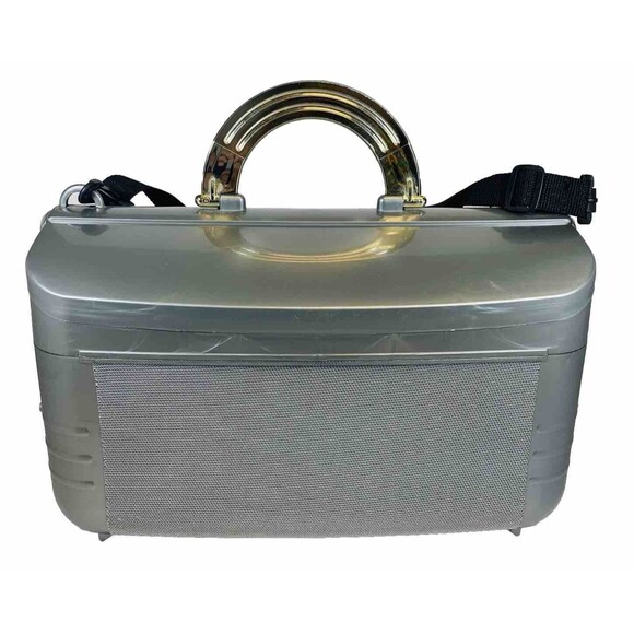 Cosmepak Organizer Travel Case Gray/Silver Cosmetic Case With Mirror 14”x8”x8” - Picture 3 of 9